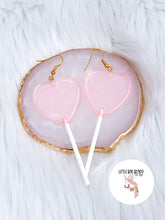 Load image into Gallery viewer, Sparkle pink sucker dangles