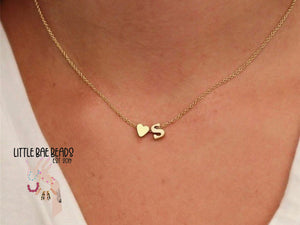 Mama Initial & Heart necklace